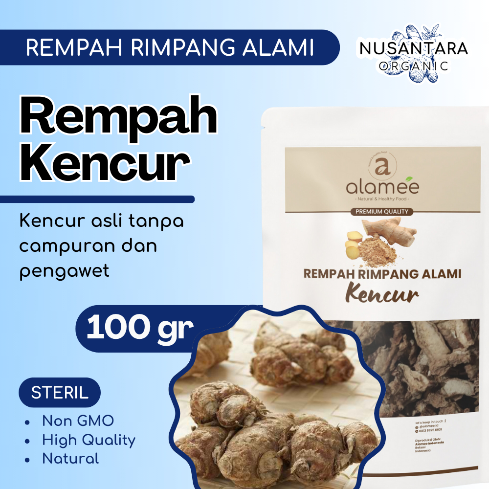

ALAMEE Kencur Kering 100 gram Dried Galangal Ginger Rempah Rimpang Organik Bumbu Masakan Alami
