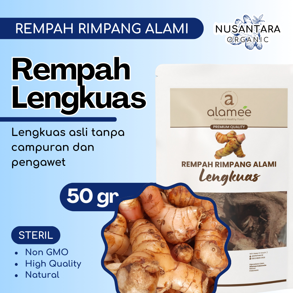 

ALAMEE Lengkuas Kering 50 gram Dried Galangal Iris Rempah Rimpang Organik Bumbu Masakan Alami