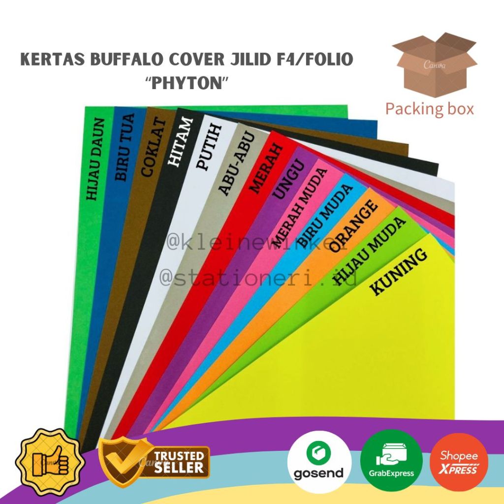 

[ 10 LEMBAR ] Kertas Buffalo F4 Cover Jilid Folio Bufalo Art Paper