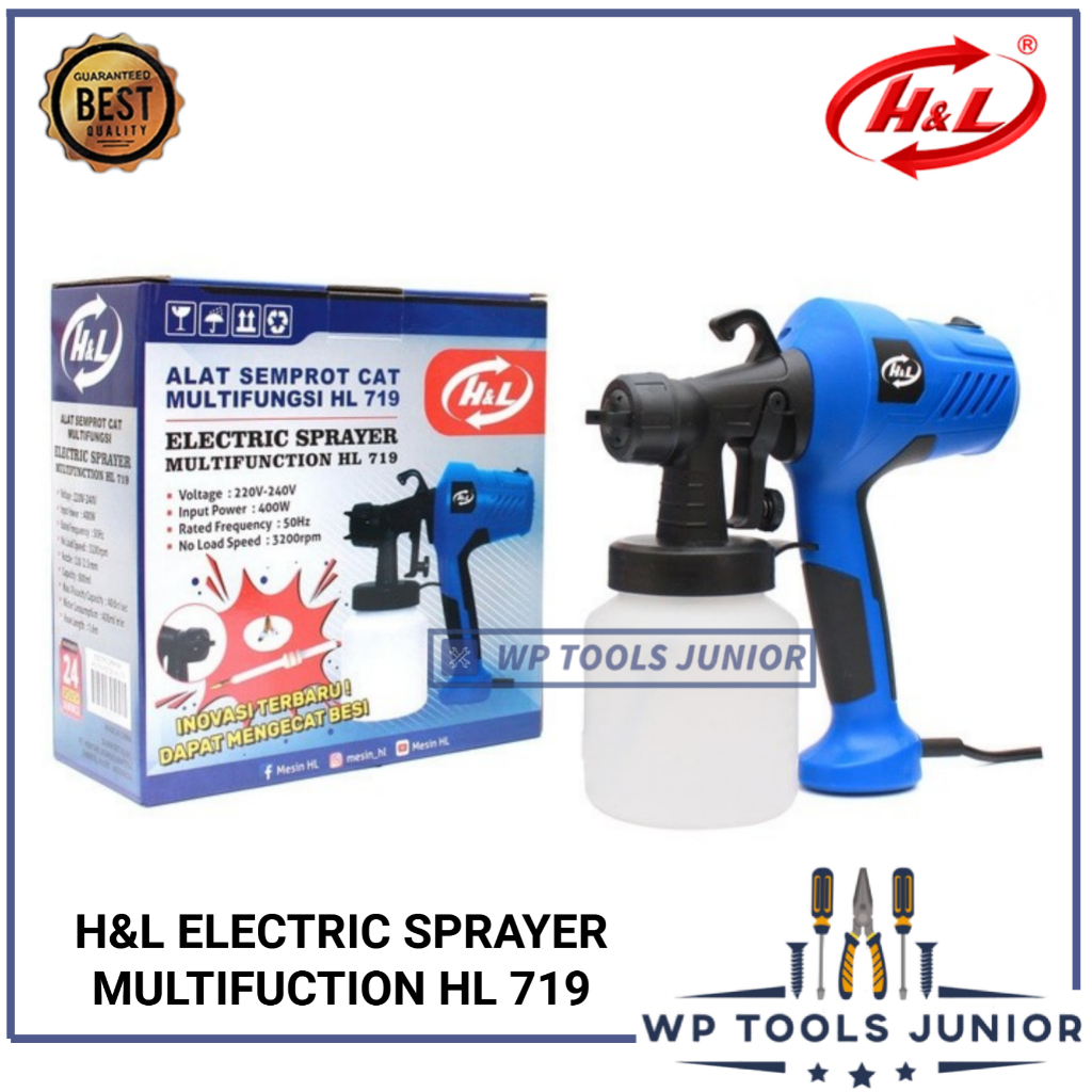 NEW H&L Mesin Spray Gun Besi Dan Tembok Electric Sprayer Spet Alat Cat Minyak Tinner Semprot Listrik