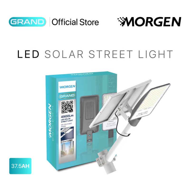 Morgen Lampu jalan solar cell tenaga surya pju 4900lm Grand series tanpa listrik