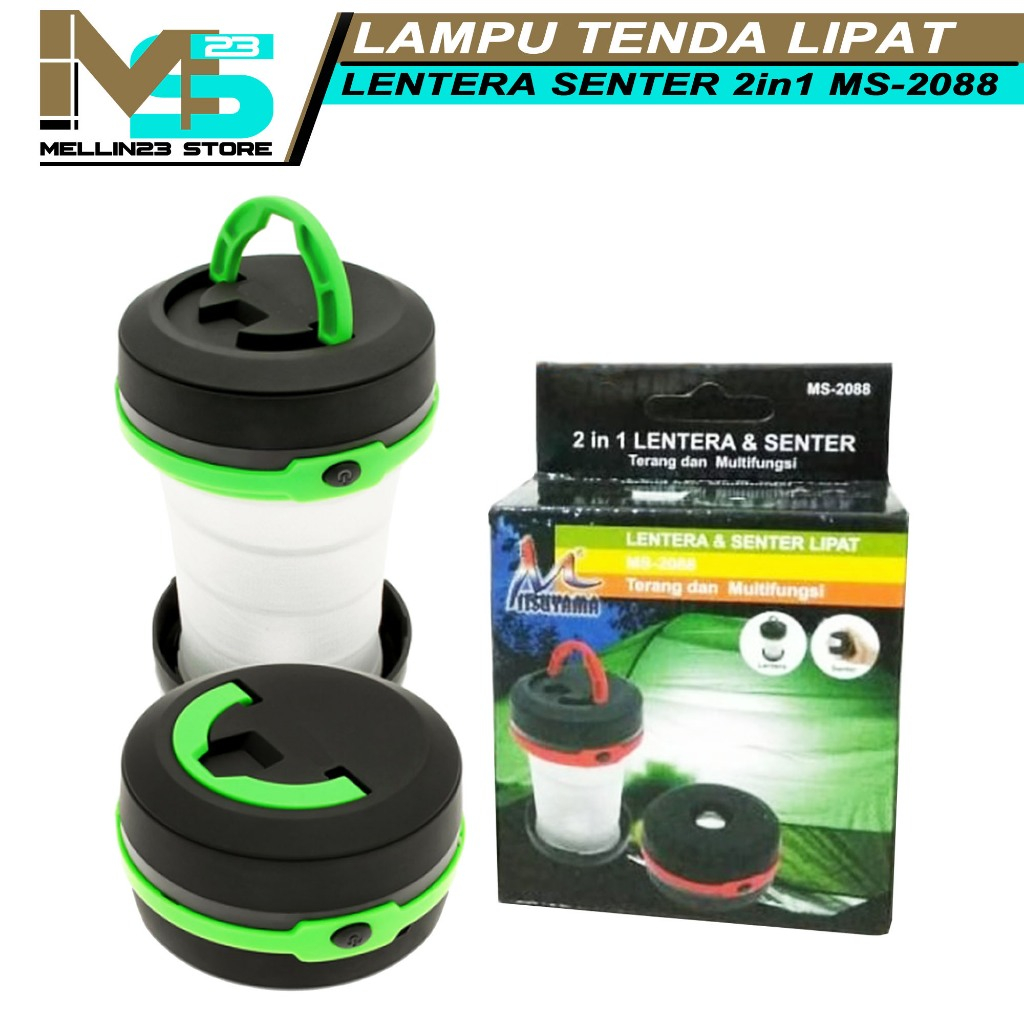 lampu tenda lipat camping MS2088 lampu tenda emergency baterai AA 3pcs