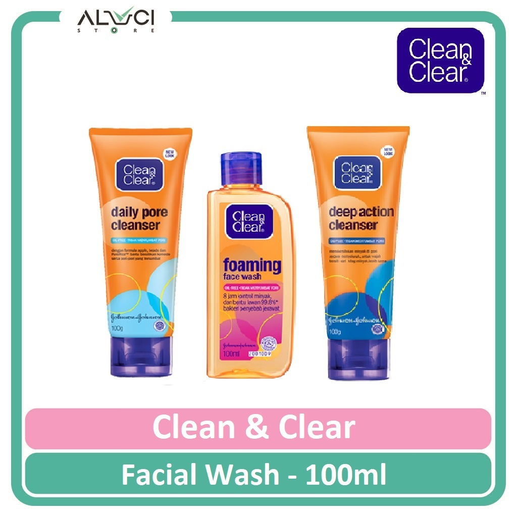 Clean & Clear Foaming Face Wash  & Daily Pore Cleanser Sabun Cuci Muka 100 ml