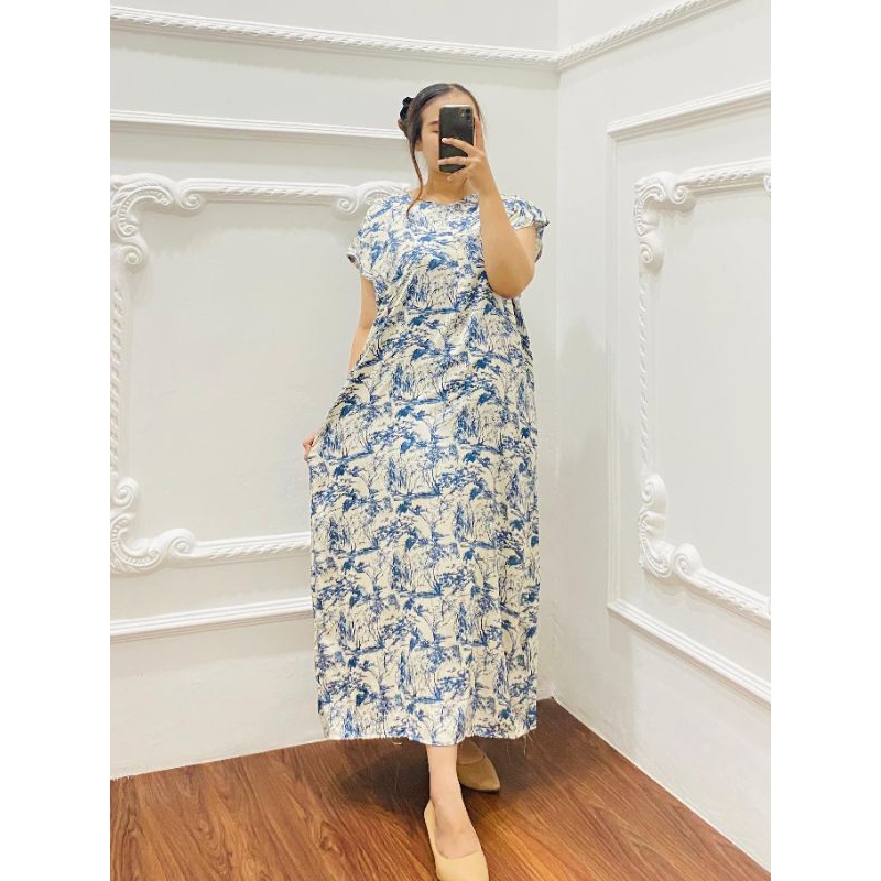 Long Dress Busui Daster Panjang Dewasa Daster Panjang Kekinian Bahan Rayon Daster Busui Hebel Premiu