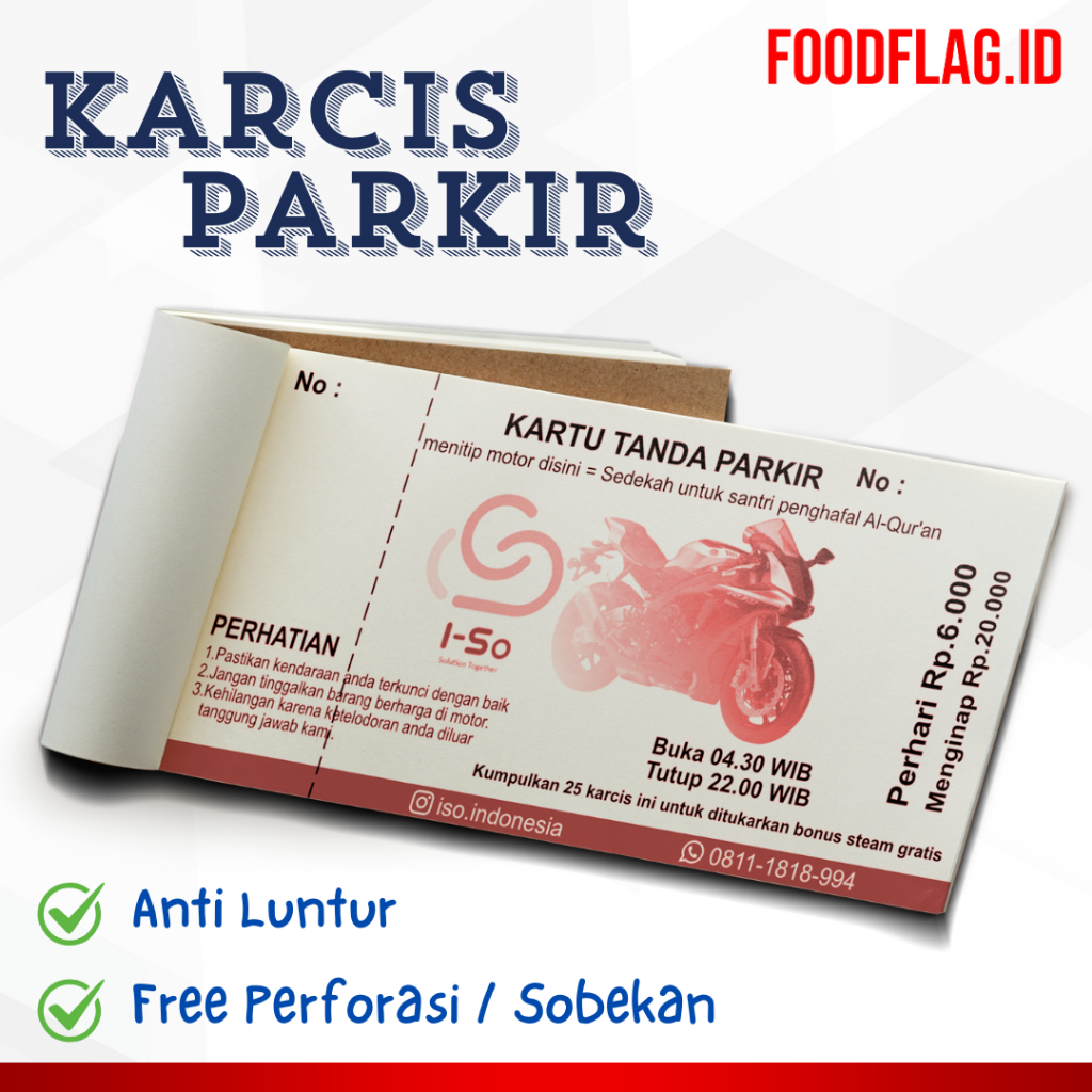 

Karcis Parkir Mobil & Motor – Cetak Berkualitas, Mudah & Murah untuk Parkir Aman