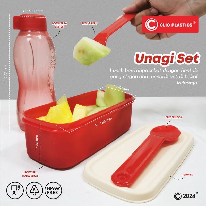 Tempat Makan Set + Botol Minum, Wadah Bekal Anak Sekolah