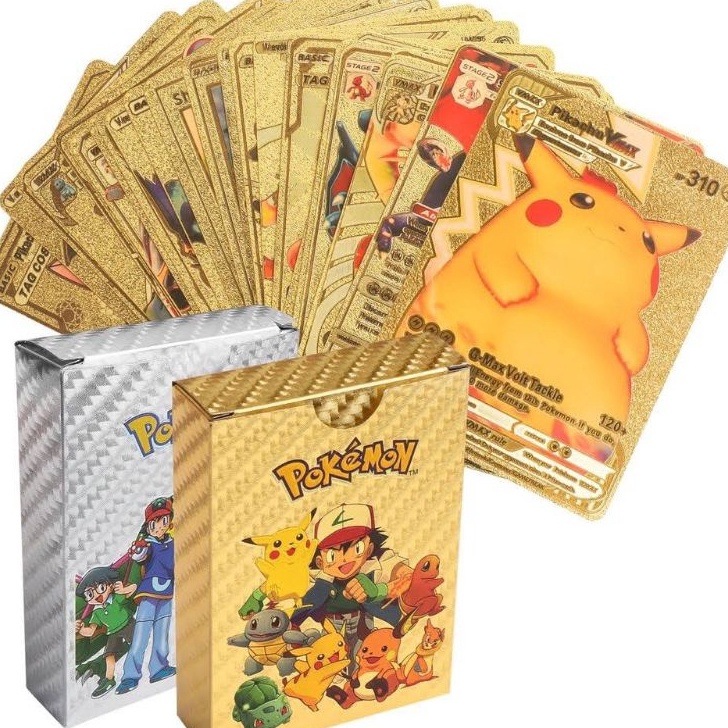 KP8 Kartu Pokemon Kolektor One Peace  Kartu Pokemon Isi 55pcs Bahasa Inggris Bahan Metal Gold