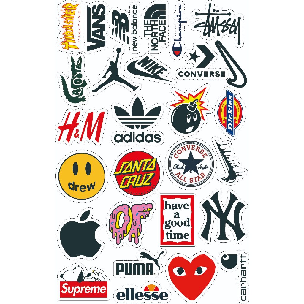 

STICKER AESTETIC PACK - BRAND VANS THRASHER | Sticker Laptop Stiker HP Stiker Mobil