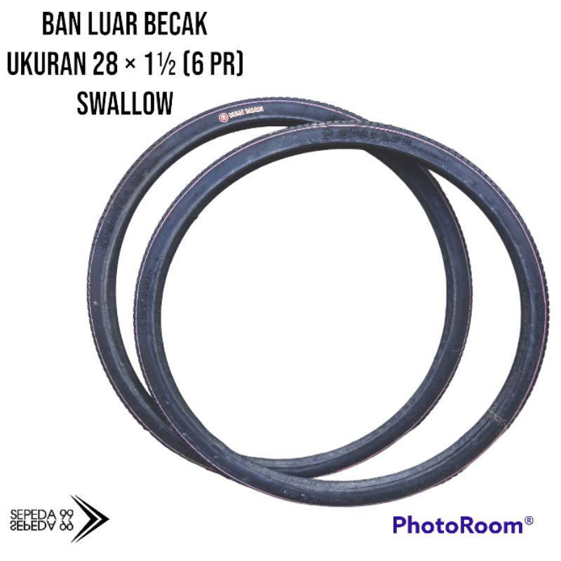 ban luar gerobak / becak barang ukuran 28 × 1½ (6PR) SWALLOW