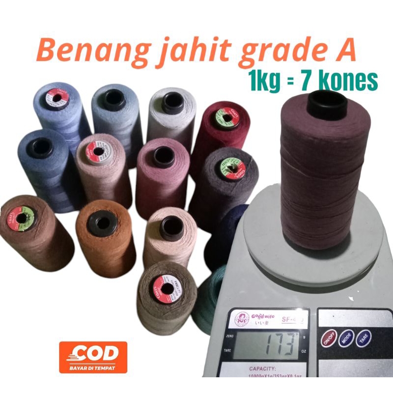 benang jahit kiloan grade A , tebal 95%