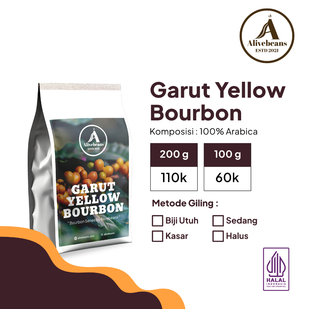 

Alivebeans - GARUT YELLOW BOURBON Biji Kopi Specialty Arabica