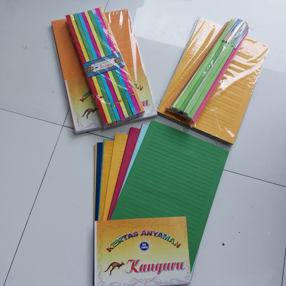 

KODE R83J Kertas Anyaman 1cm Ukuran Folio 1 Pack Isi 5 Set