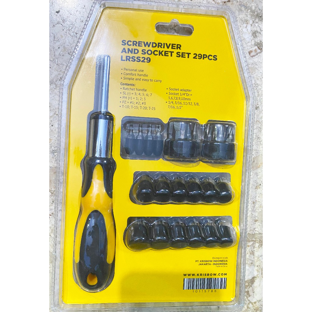 Krisbow Set Obeng Dan Kunci Sok 29 Pcs  Screwdriver and Socket