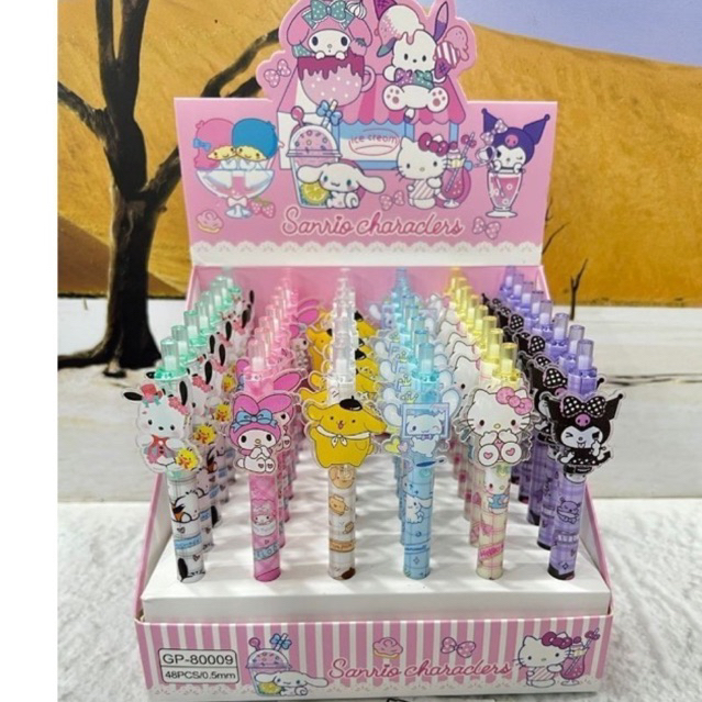 

BACA DESKRIPSI!! (mGROSIR PEN GEL model CETEK KLIK SANRIO MELODY CINNAMOROLL KUROMI POMPOMPURIN PENA harga 3 pcs