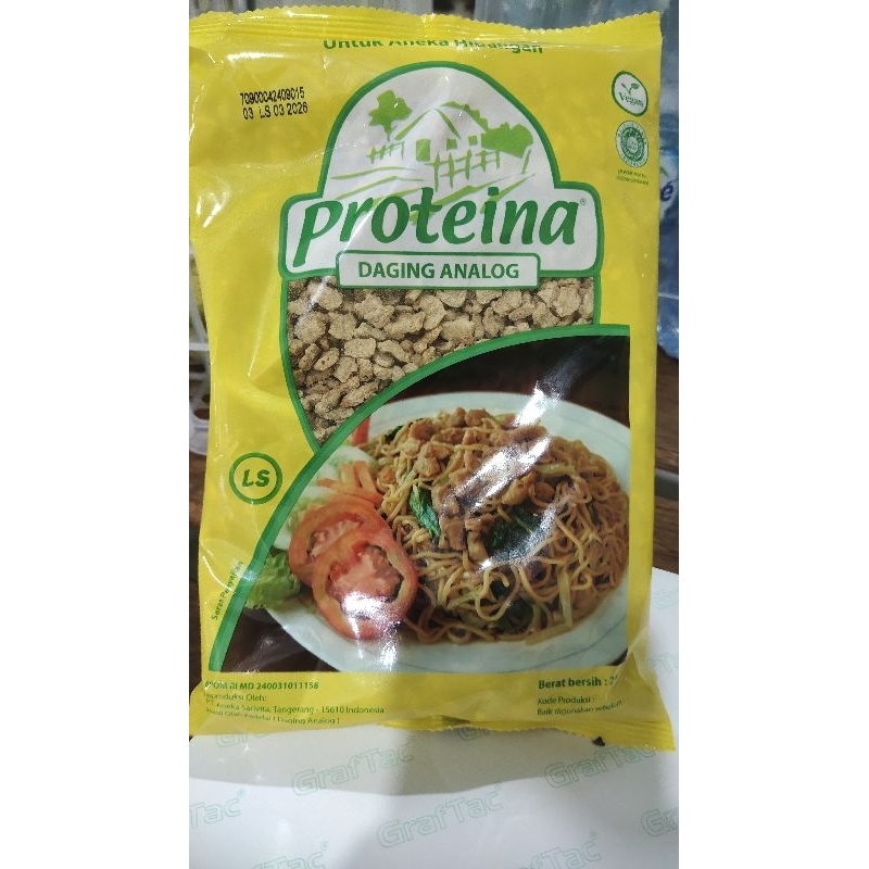 

Proteina Daging Analog 250gram Size LS