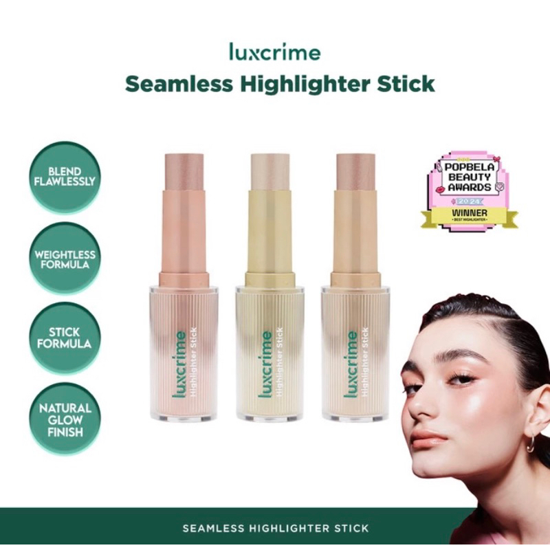 Luxcrime Seamless Highlighter Stick Goldie-Rosie-Pearl Rose Gold