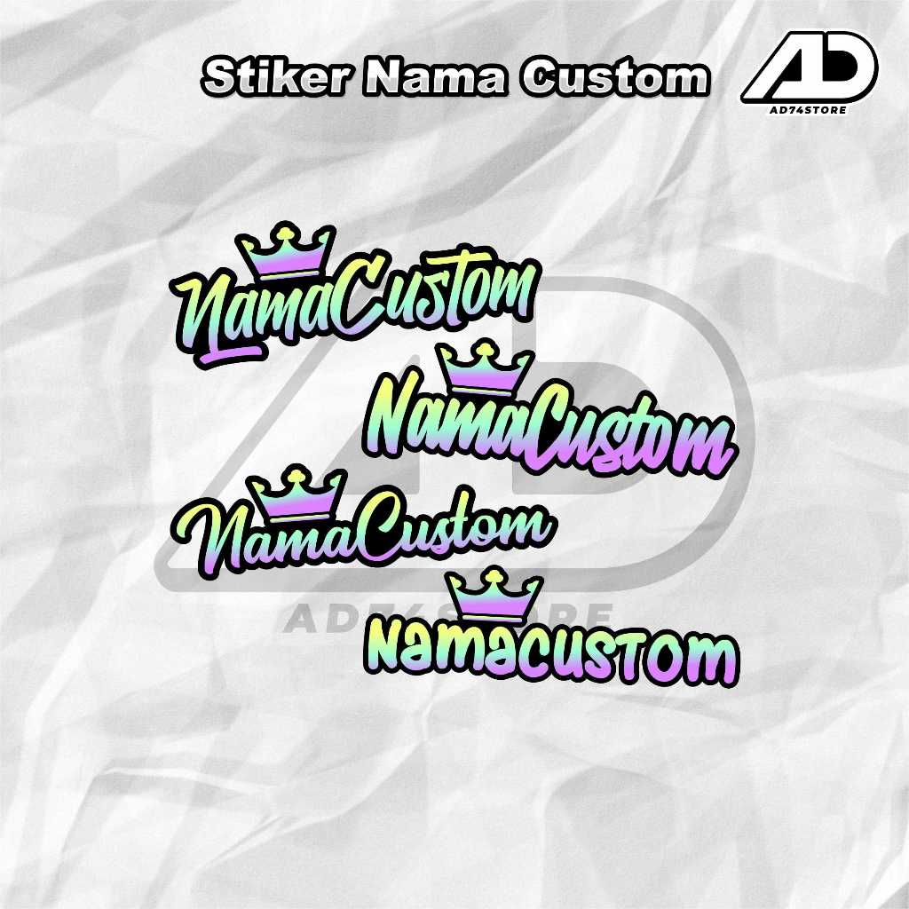 Stiker Custom Nama mahkota Hologram,stiker hologram nama mahkora custom