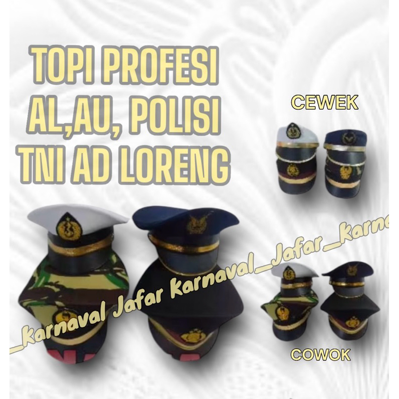 TOPI ANAK PROFESI TNI AD,AL,AU, Dan POLISI ANAK