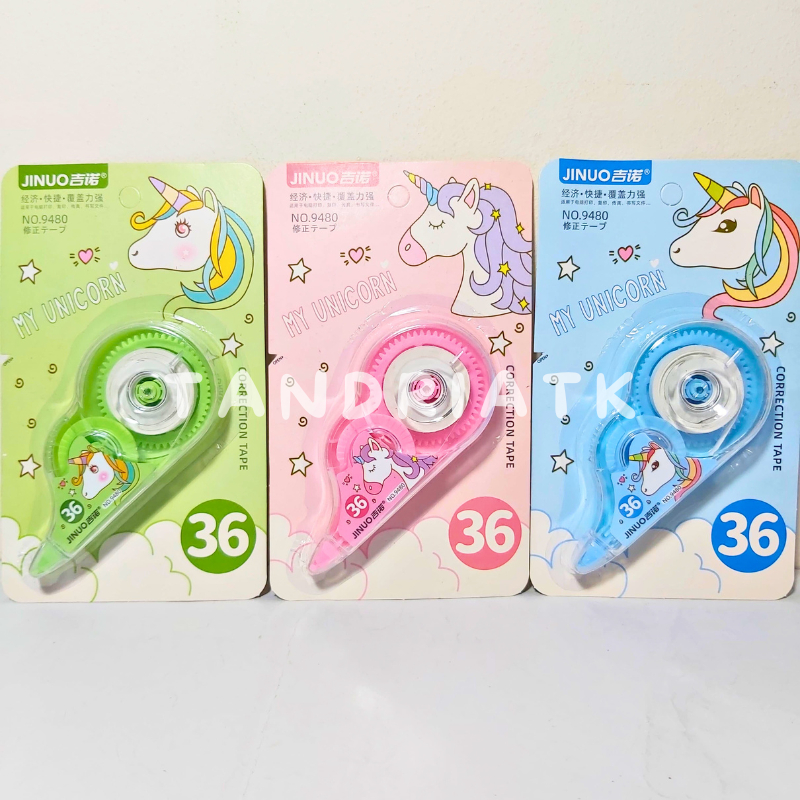 

[1 PCS] Tip Ex Kertas TipX Roll Pita Tipex 36M Correction Tape Pastel Unicorn Jinuo 9480