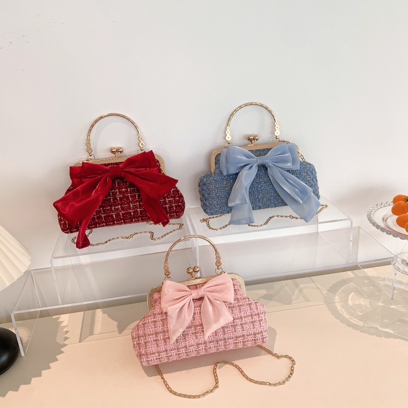 【COD】Crossing Bag Busur Baru /Tas Wanita Korea /Tas Wanita/Tas Bahu Rantai Wanita/Tas Rantai Sederha