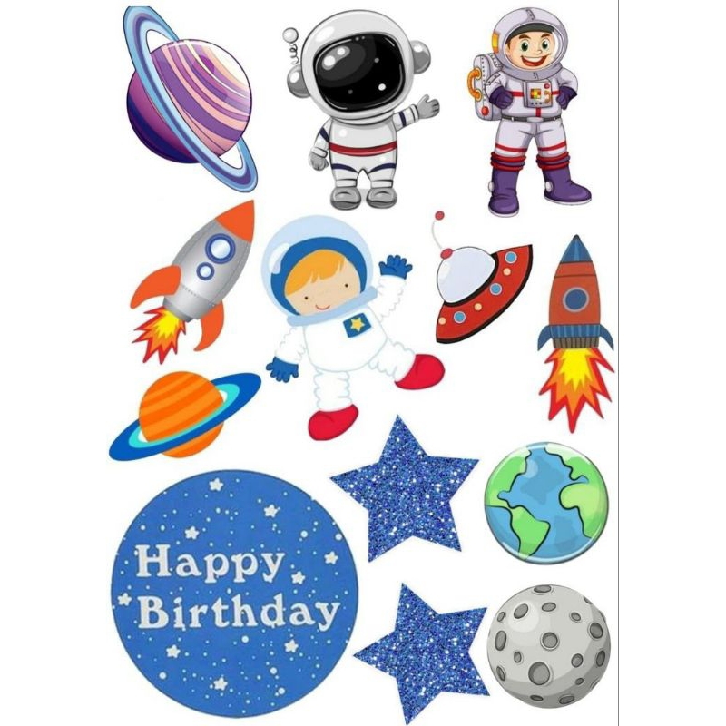 TOPPER ASTRONOT LUAR ANGKASA FREE CUSTOM NAMA / FOTO