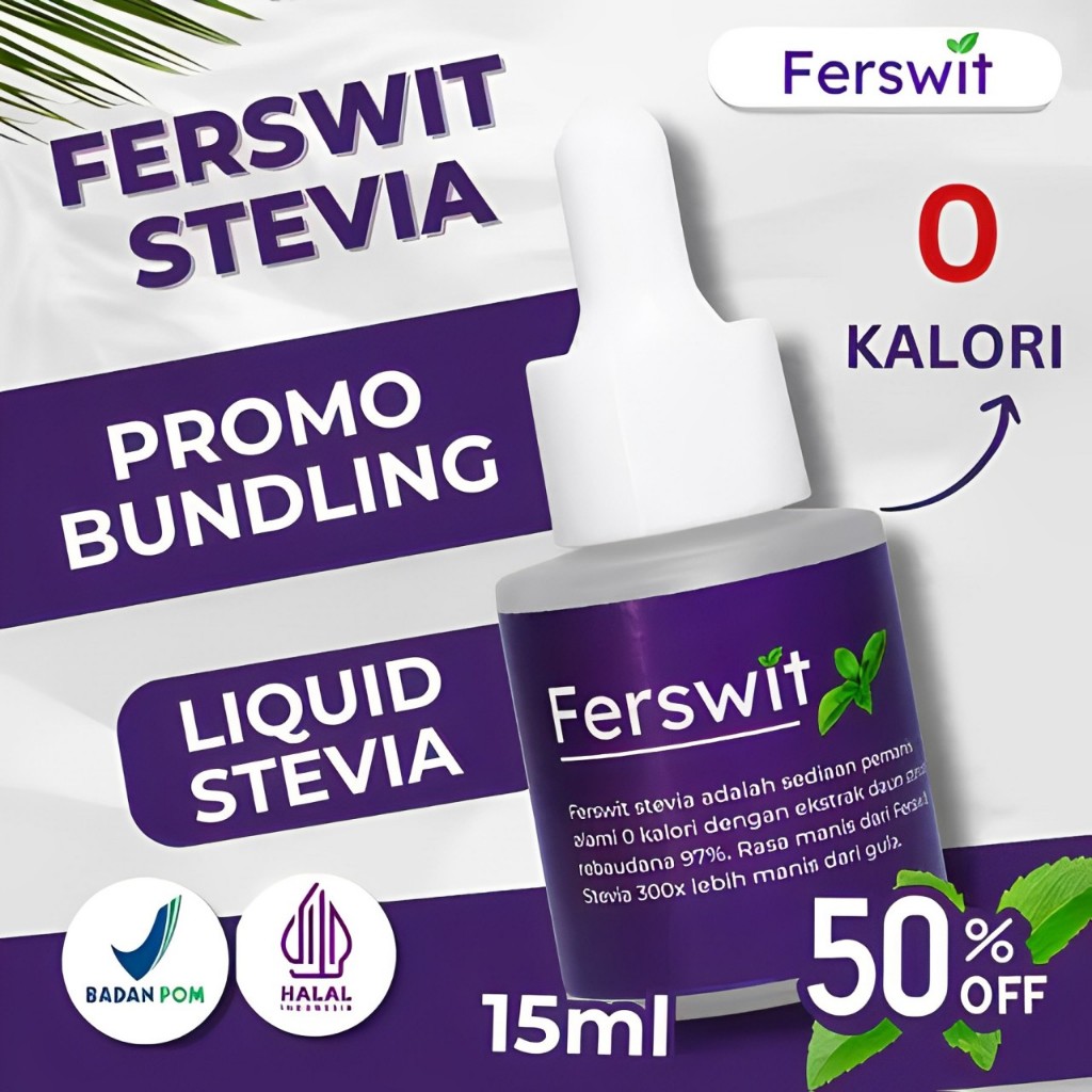 

Ferswit Pemanis Alami Dari Daun Stevia 15ml