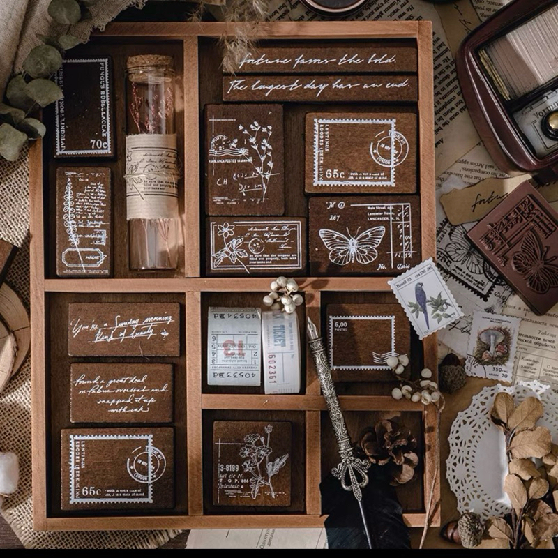 

wooden rubber stamp / stempel kayu for scrapbook journal journaling bujo S7