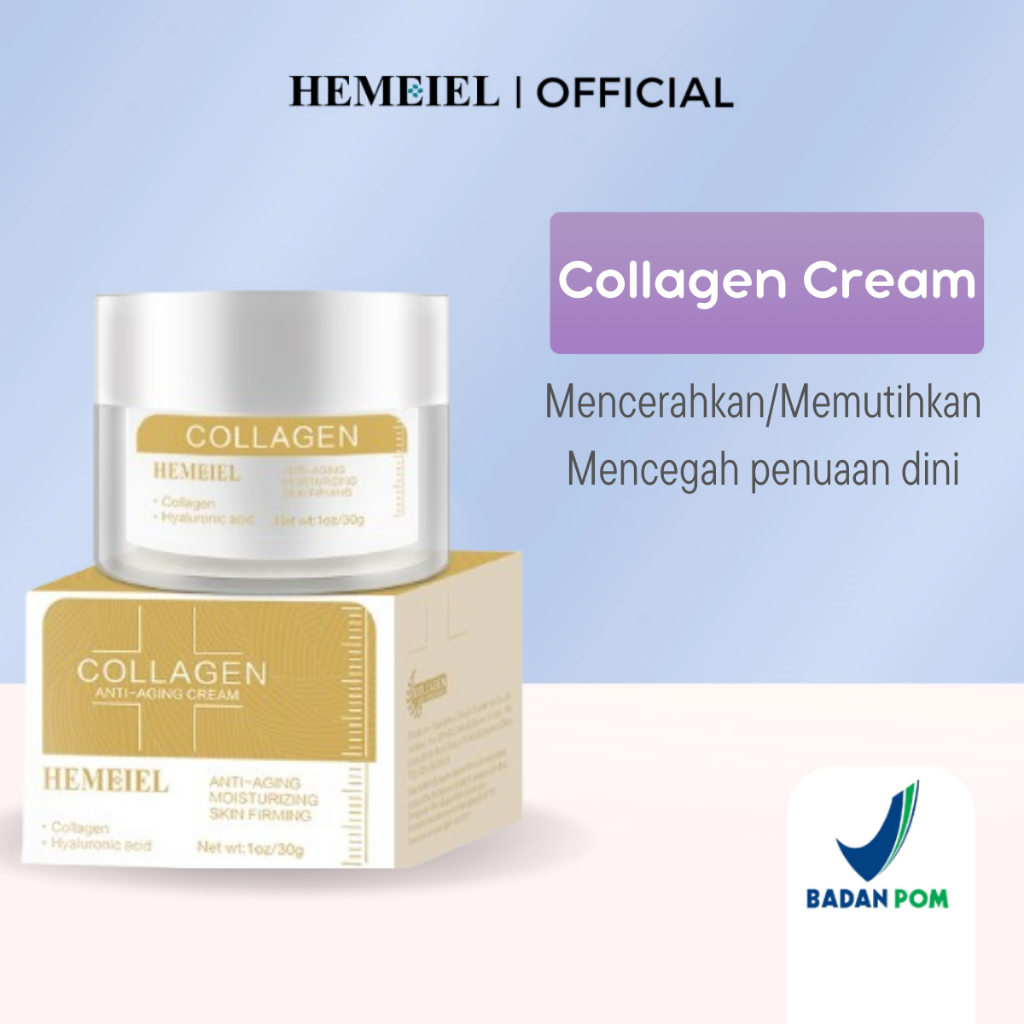 BPOM HEMEIEL Anti Aging Collagen Cream Moisturizing Brightnening Skin Krim Kolagen Memutihkan Wajah
