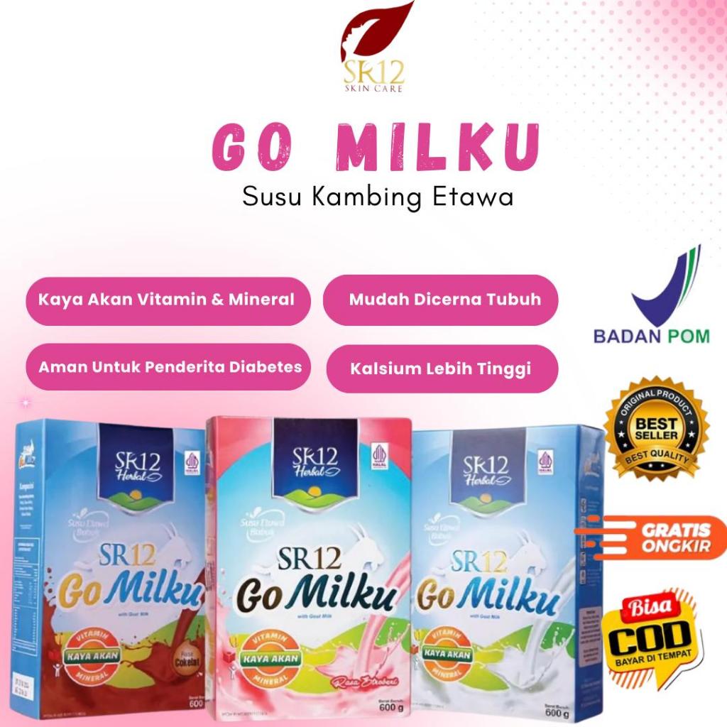 

(FREE GIFT) SR12 GO MILKU 600Gr dan 200Gr BPOM Susu Kambing Etawa Bubuk