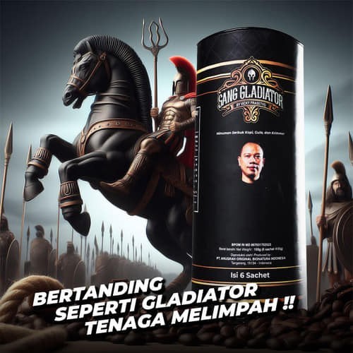

Kopi Sang Gladiator by Vicky Prasetyo - Original - Bpom - 1 Pack Isi 6 Sachet