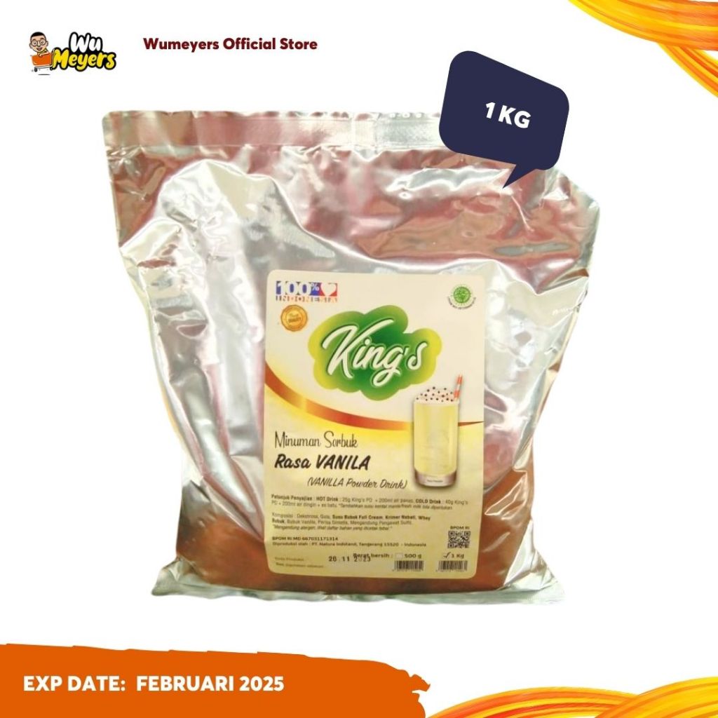 

Minuman Bubuk Vanilla Kings Powder Drink Vanilla Bubuk Minuman Vanilla 1 kg