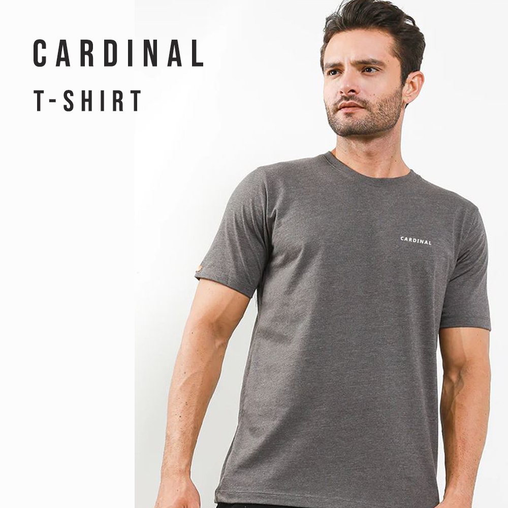 CARDINAL T Shirt Pria Kaos Polos Laki Laki Dewasa Kaus Cowok Lengan Pendek Bahan Katun Cotton 100% O
