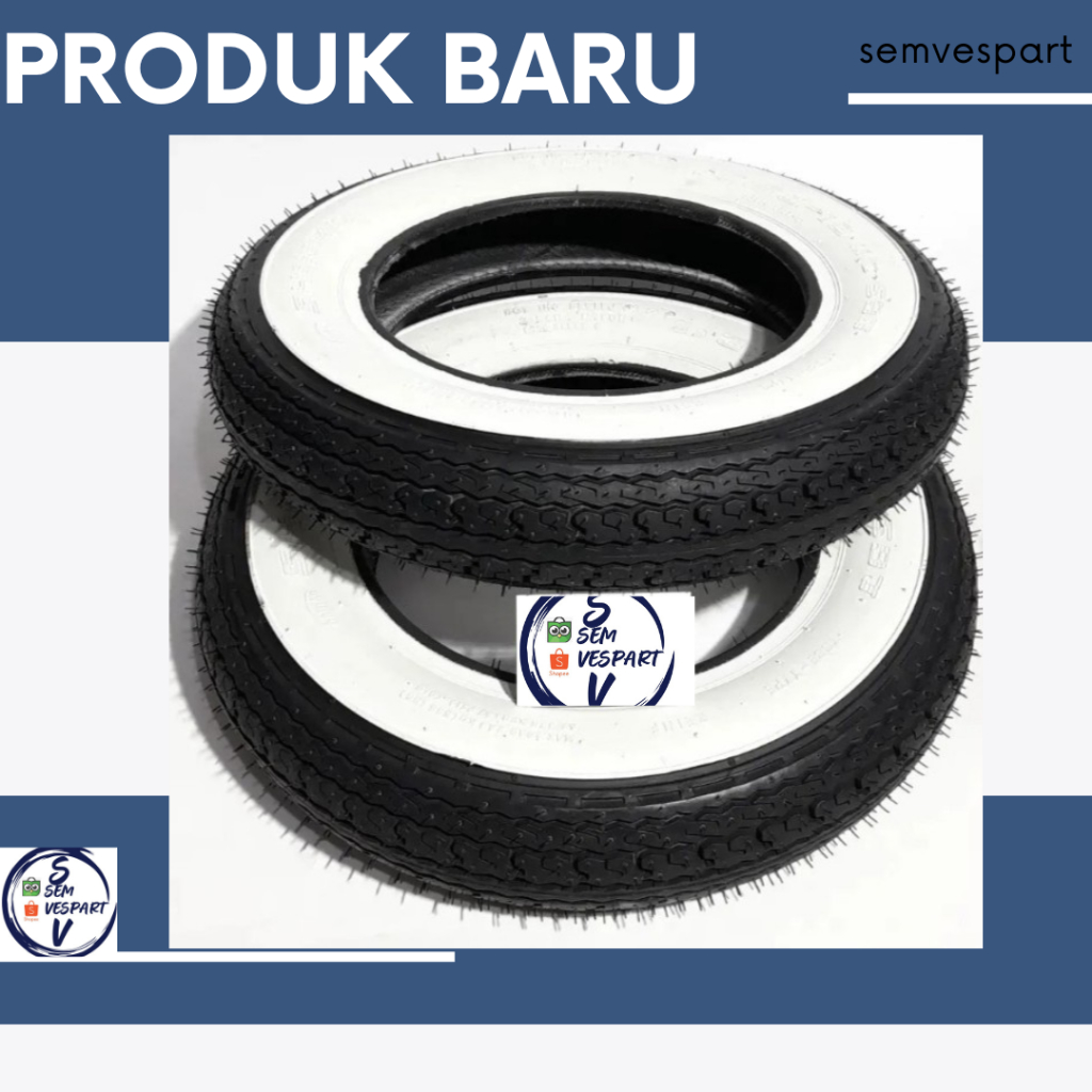 BAN VESPA R8 Shinko 3.50-8 whitewhall