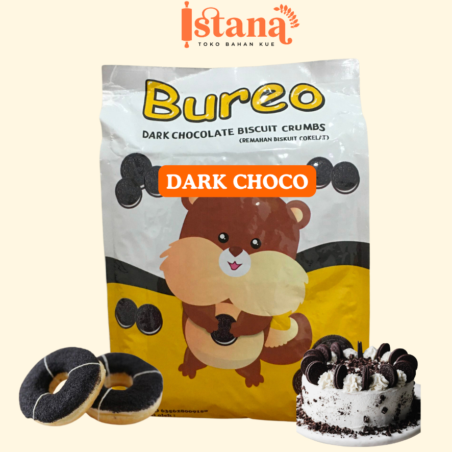 

BUREO DARK CHOCO CRUMBS REPACK 250GR / 500GR (HALUS/KASAR) UNTUK TOPPING DONAT, CAKE