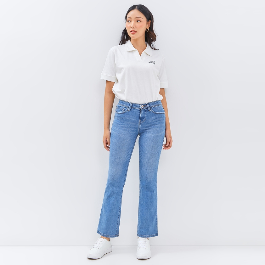 C2 Wenzou Blue Jeans Push Up Bootcut Wanita