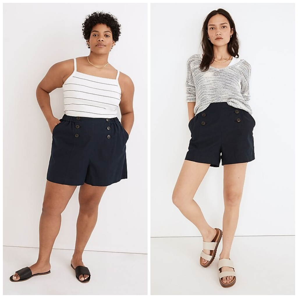 Celana Madewell Hemp-Cotton Pull-On Sailor Shorts