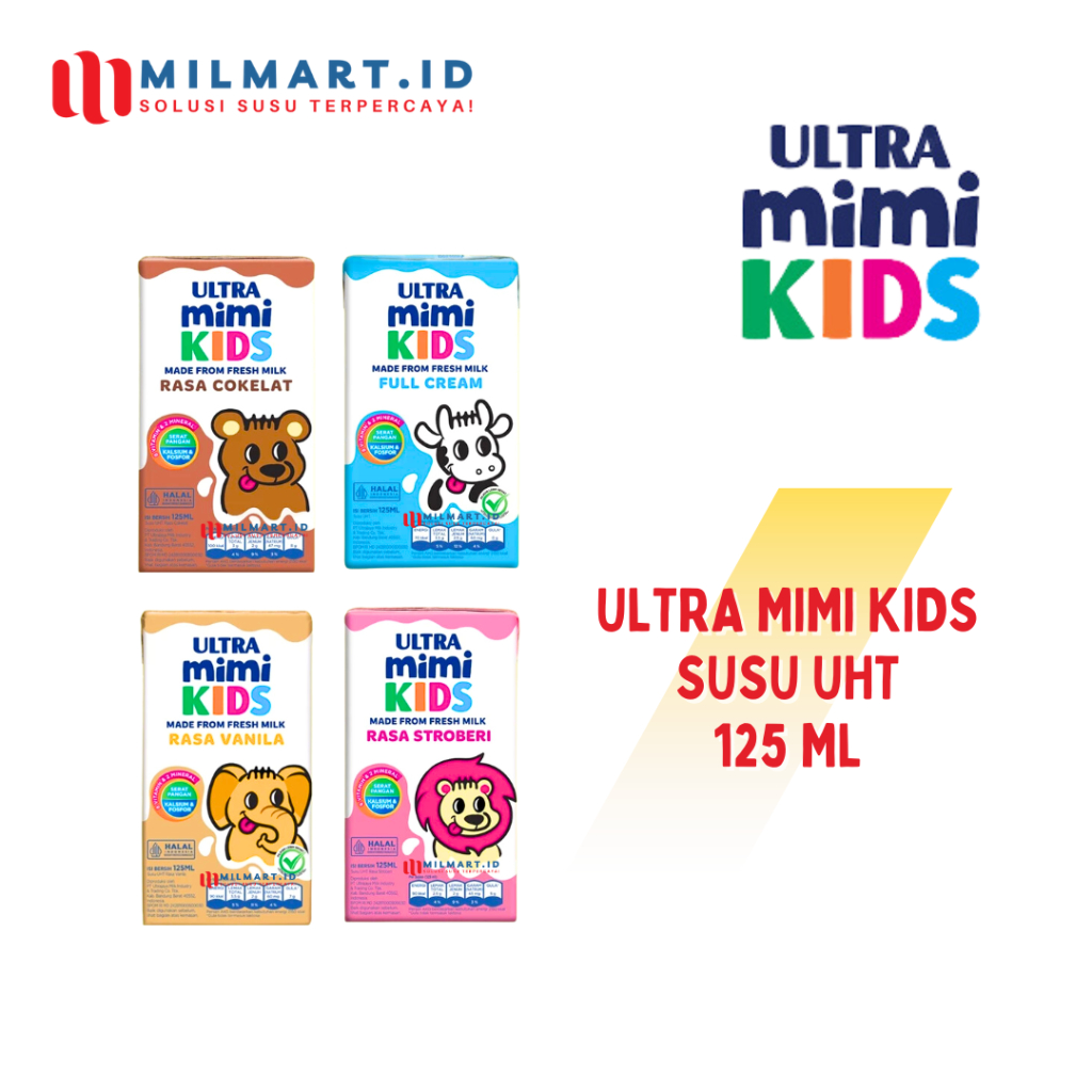 

ULTRA MIMI 125ML SUSU UHT CAIR ULTRA COKELAT/STRAWBERRY/FULL CREAM/VANILA