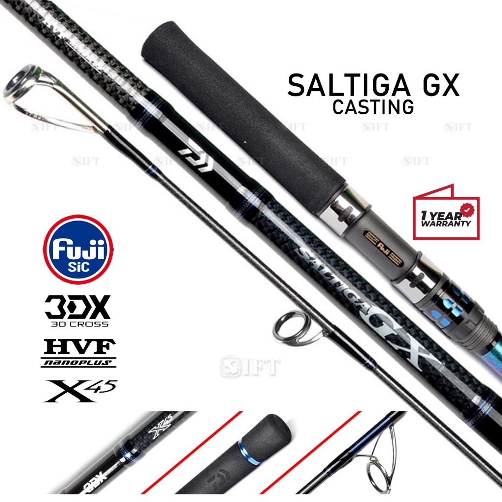 Joran Popping Daiwa SALTIGA GX | C 74 77 MS/MHS | Spinning PE 3/4/5 | Casting Resmi Saltwater Tebing