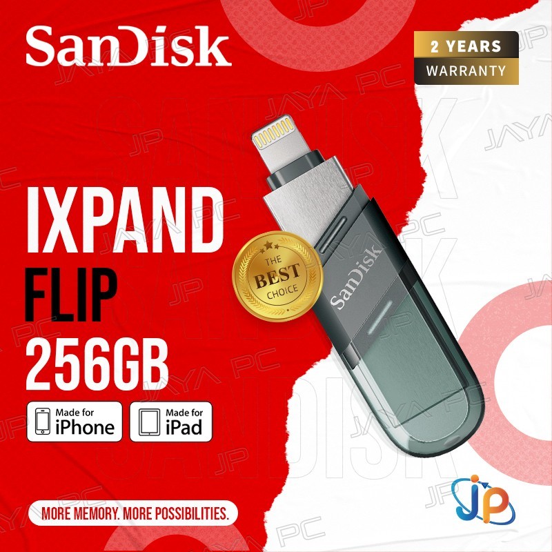FlashDisk Sandisk iXpand Flip OTG 256GB - Flash Disk for iPhone iPad