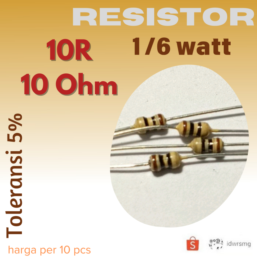 R Resistor 10R 10R Ohm 1/6w 10 ohm 10ohm 1/6 watt 5%