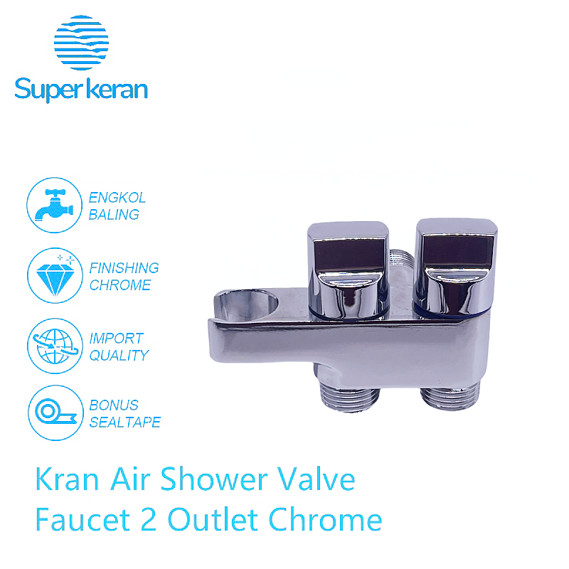 Kran Cabang Mini Stop Kran Mesin Cuci Otomatis KranAir Shower Valve 2 Outlet Kran Air 1/2Inch