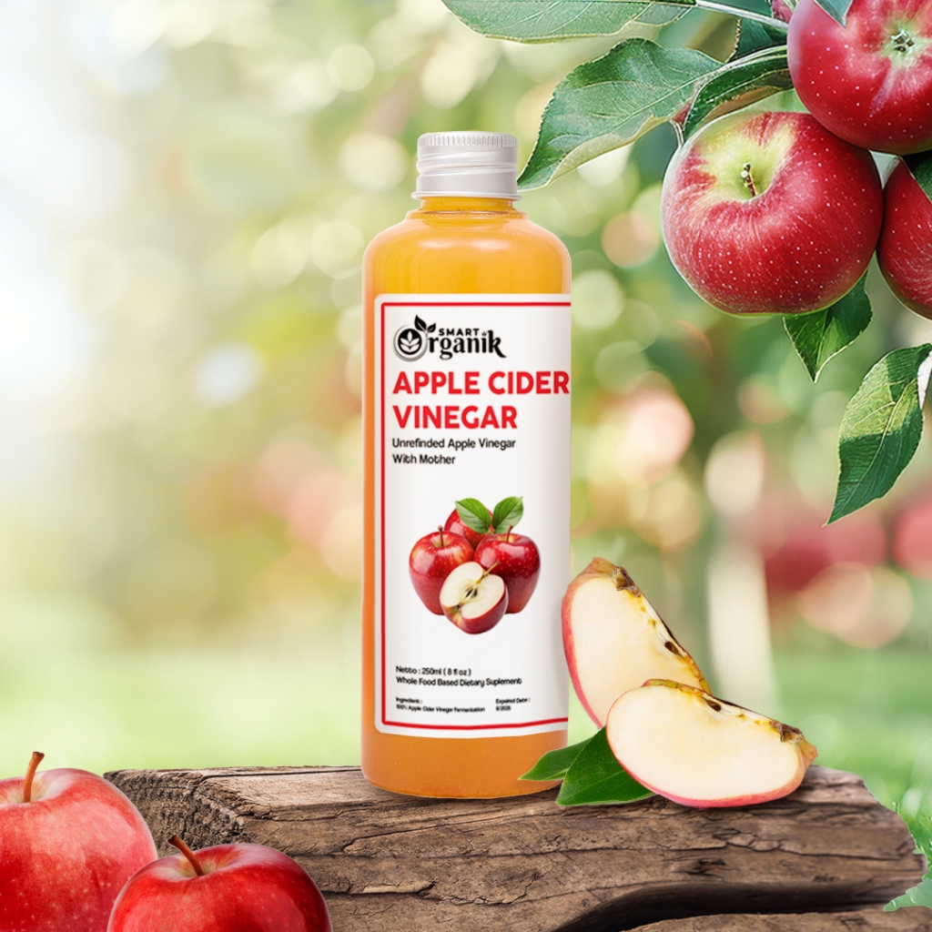 

Cuka Apel Asli Diet Detoks Alami 250ml /Apple Cider Vinegar With Mother Cuka Sari Apel Murni
