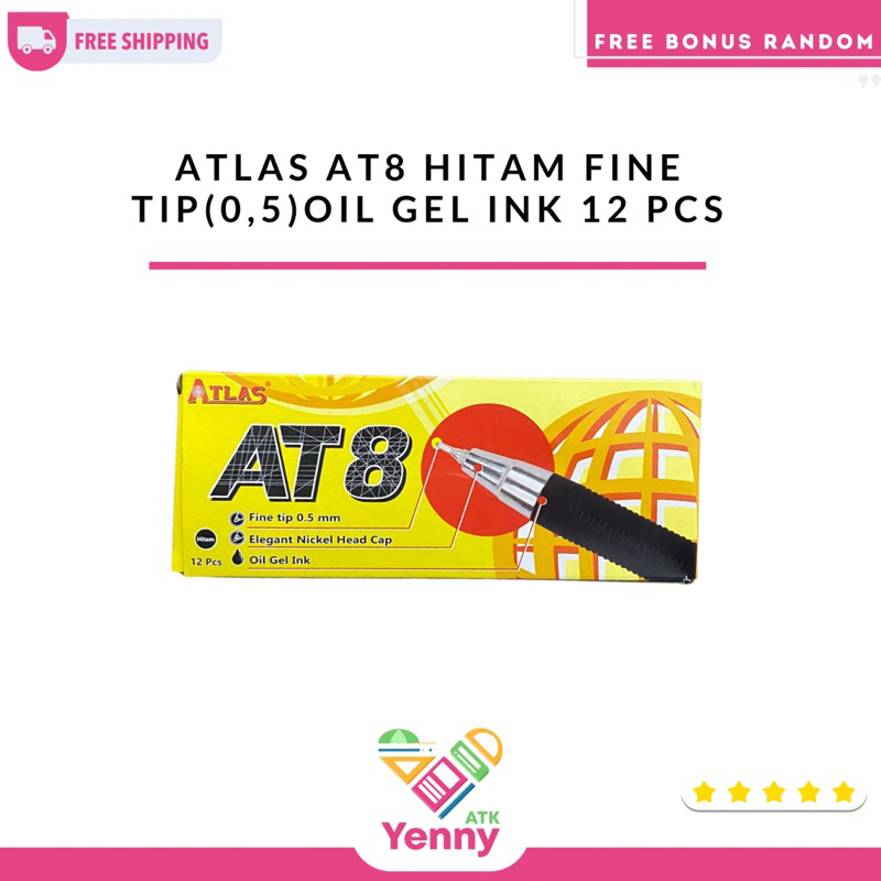 

Pulpen Atlas AT8 Hitam (0,5) | Pulpen Oil Gel Ink Hitam Atlas | Pulpen Oil Gel 12 Pcs