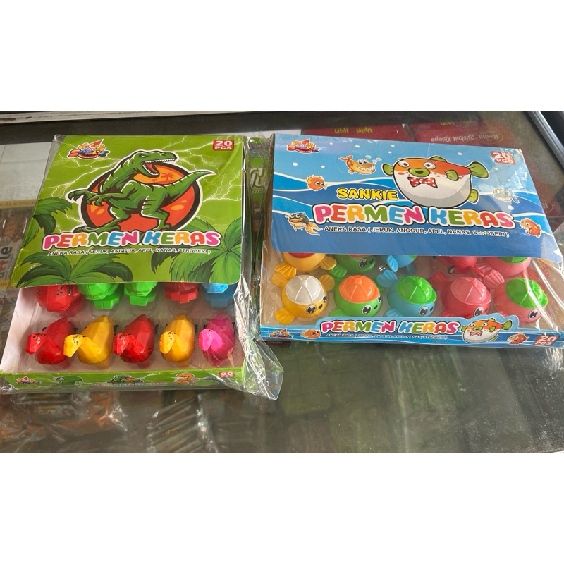 

permen mainan dinosaurs / ikan buntal