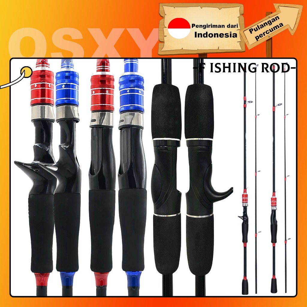 ⚡️2 joran ⚡️Joran Pancing 1.8M/pancingan set lengkap/Dua pancing/joran tegek/Spinning joran/Carbon F