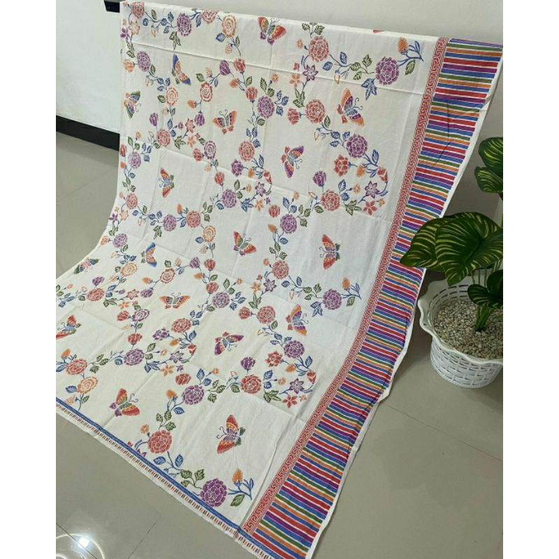 TERLARIS KAIN BATIK SOLO JARIK BUNGA RAMBAT KUPU KOMBINASI UNGU DAN PINK  111