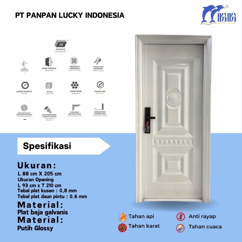 PINTU BAJA SINGLE PANPAN/PINTU UTAMA/PINTU RUMAH/PINTU BAJA PANPAN/