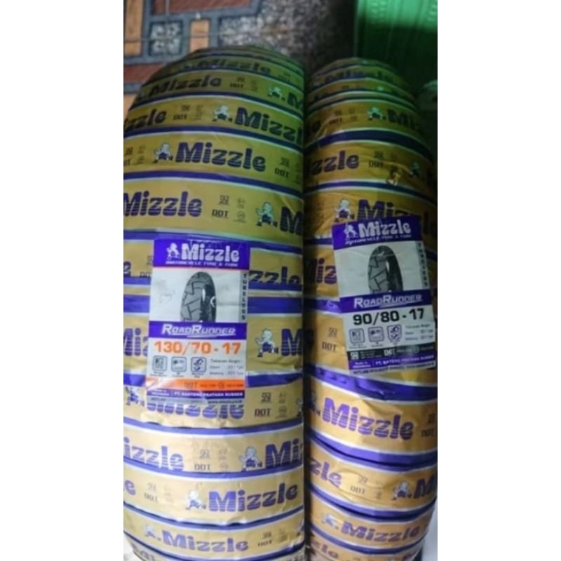 Paket Ban Motor Tubeless Mizzle Road Runner 90/80 - 17 & 130/70 - 17 Free Pentil 