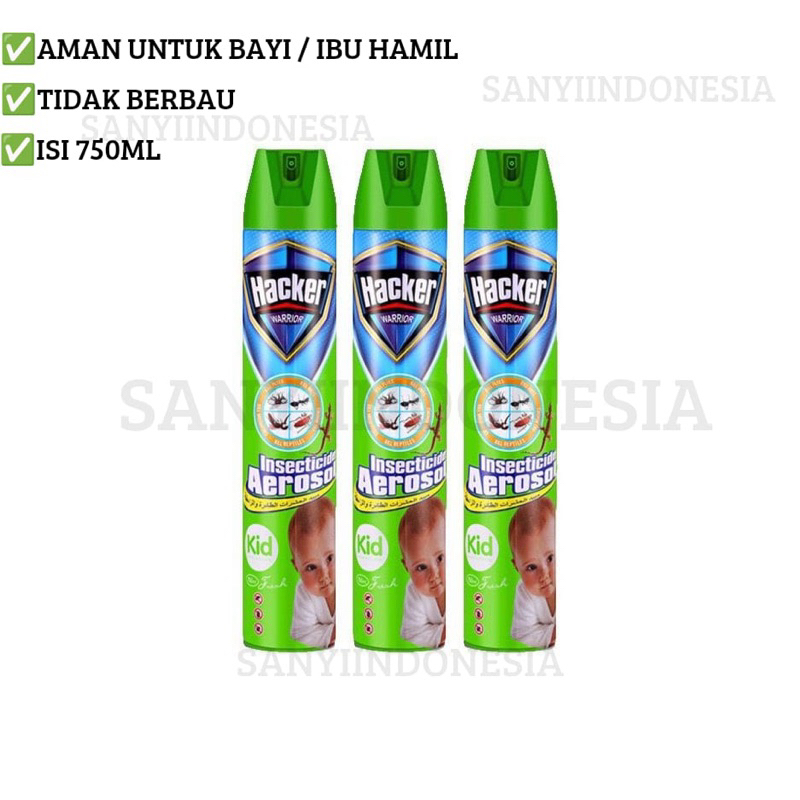 Obat Nyamuk Semprot Hacker 750mL / Semprotan Nyamuk Ampuh Aerosol