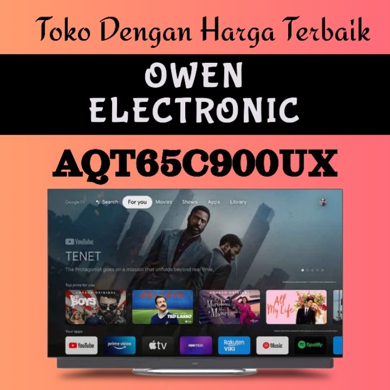 AQUA 65 INCH SMART UHD GOOGLE TV WITH DOLBY ATMOS AQT65C900UX AQUA 65 OLED 65C900UX
